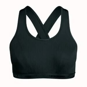 NWT Shock Absorber Black Light Support Criss-Cross Bra Women's Size Small